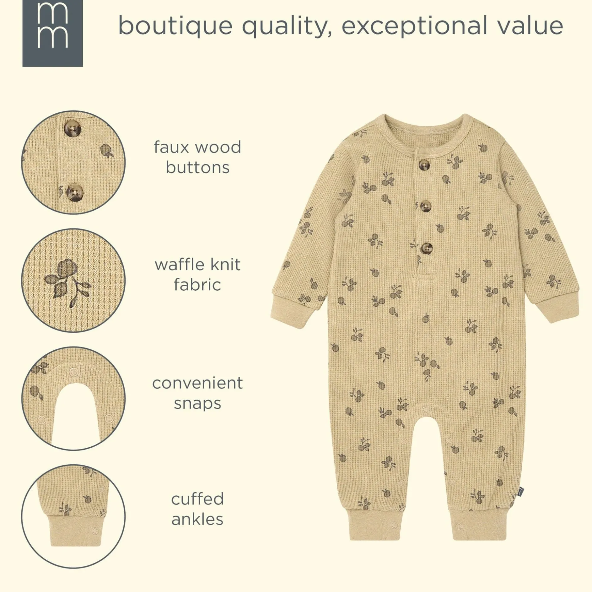 Baby Boys Apple Waffle Slouch Romper