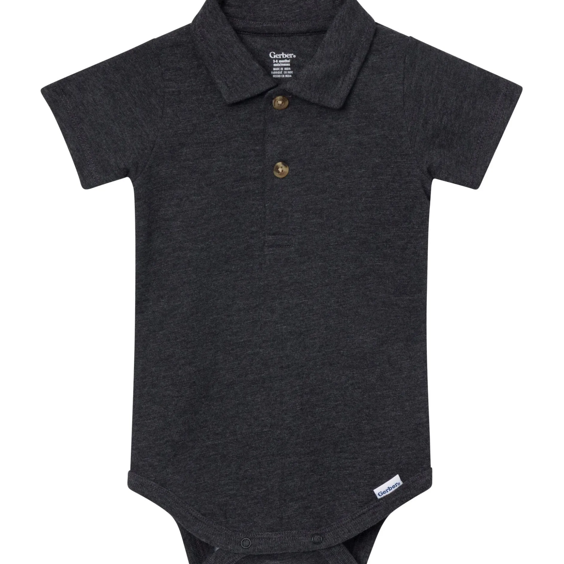 Baby Boys Black Polo Bodysuit