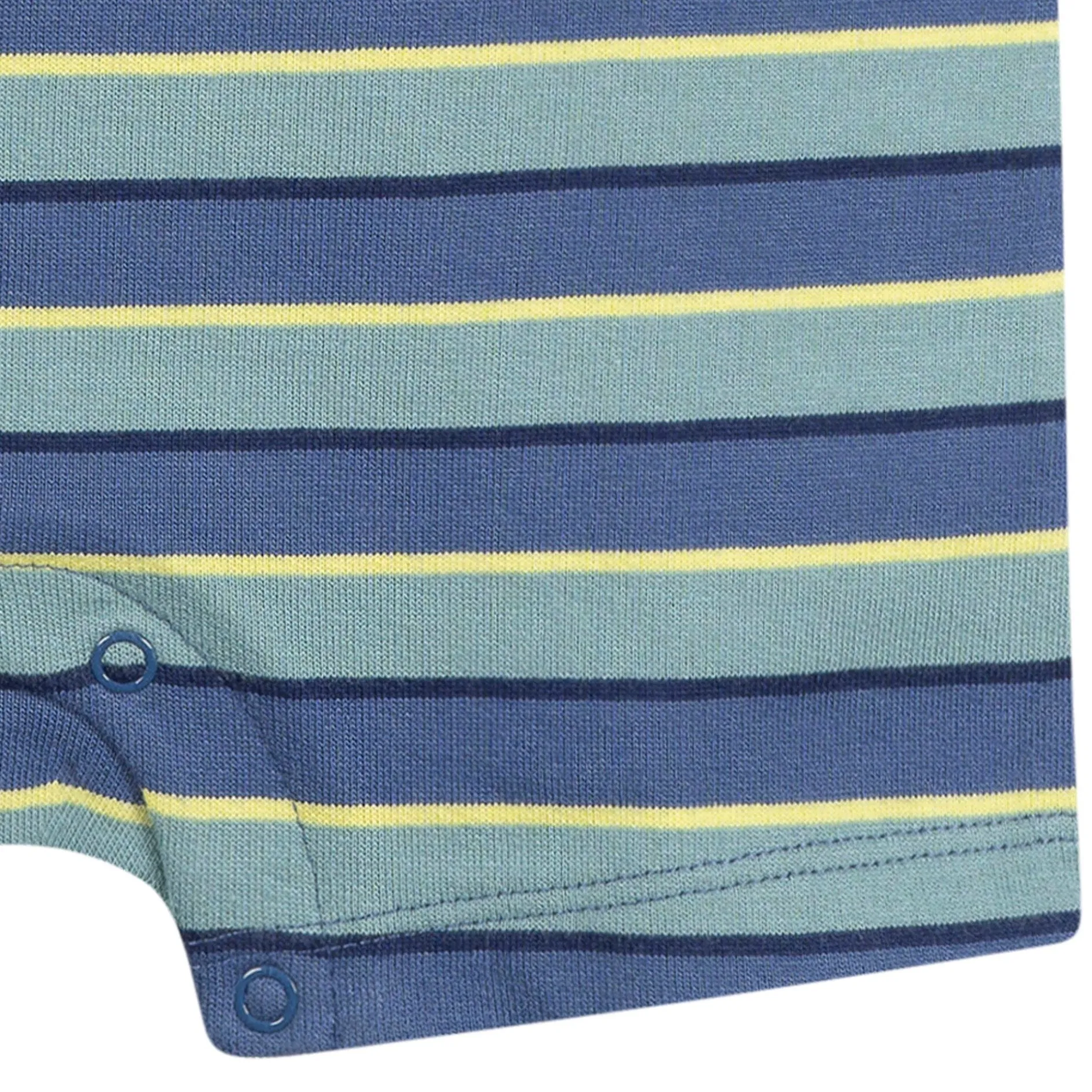 Baby Boys Blue & Green Stripe Collared Romper