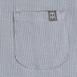 Baby Boys Blue Grey Henley Romper