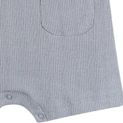 Baby Boys Blue Grey Henley Romper
