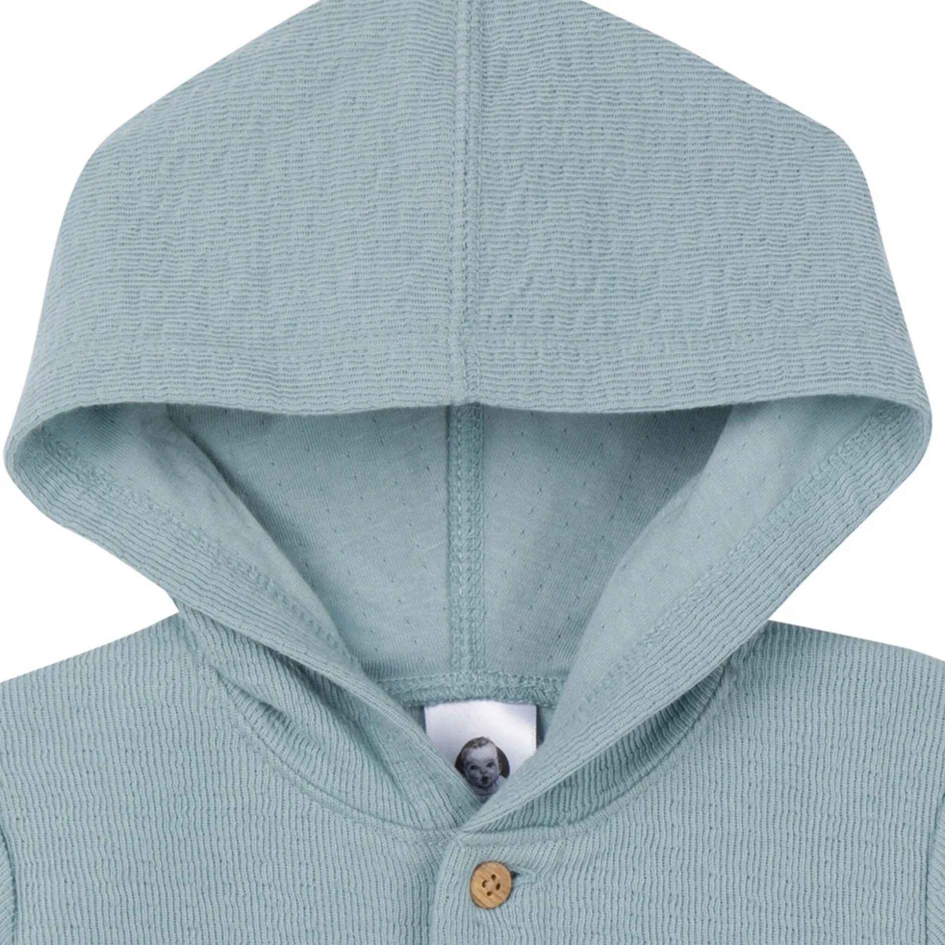 Baby Boys Blue Hooded Romper