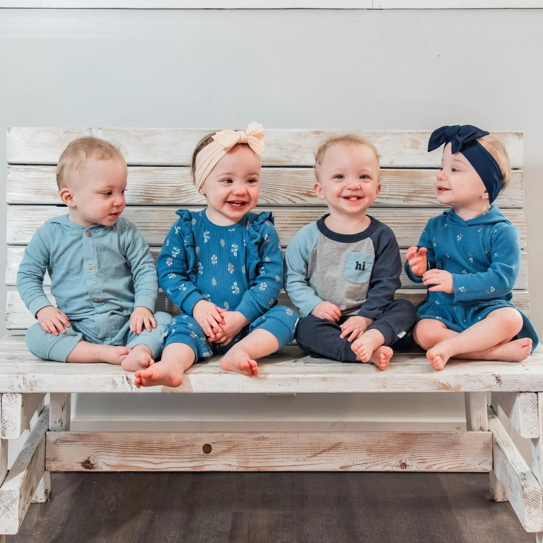 Baby Boys Blue Hooded Romper