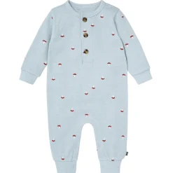 Baby Boys Blue Mushroom Waffle Slouch Romper