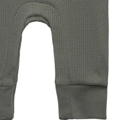 Baby Boys Dark Green Kangaroo Pocket Waffle Romper