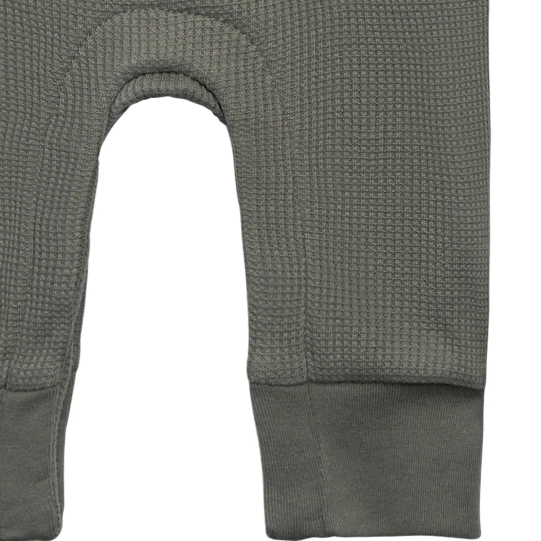 Baby Boys Dark Green Kangaroo Pocket Waffle Romper