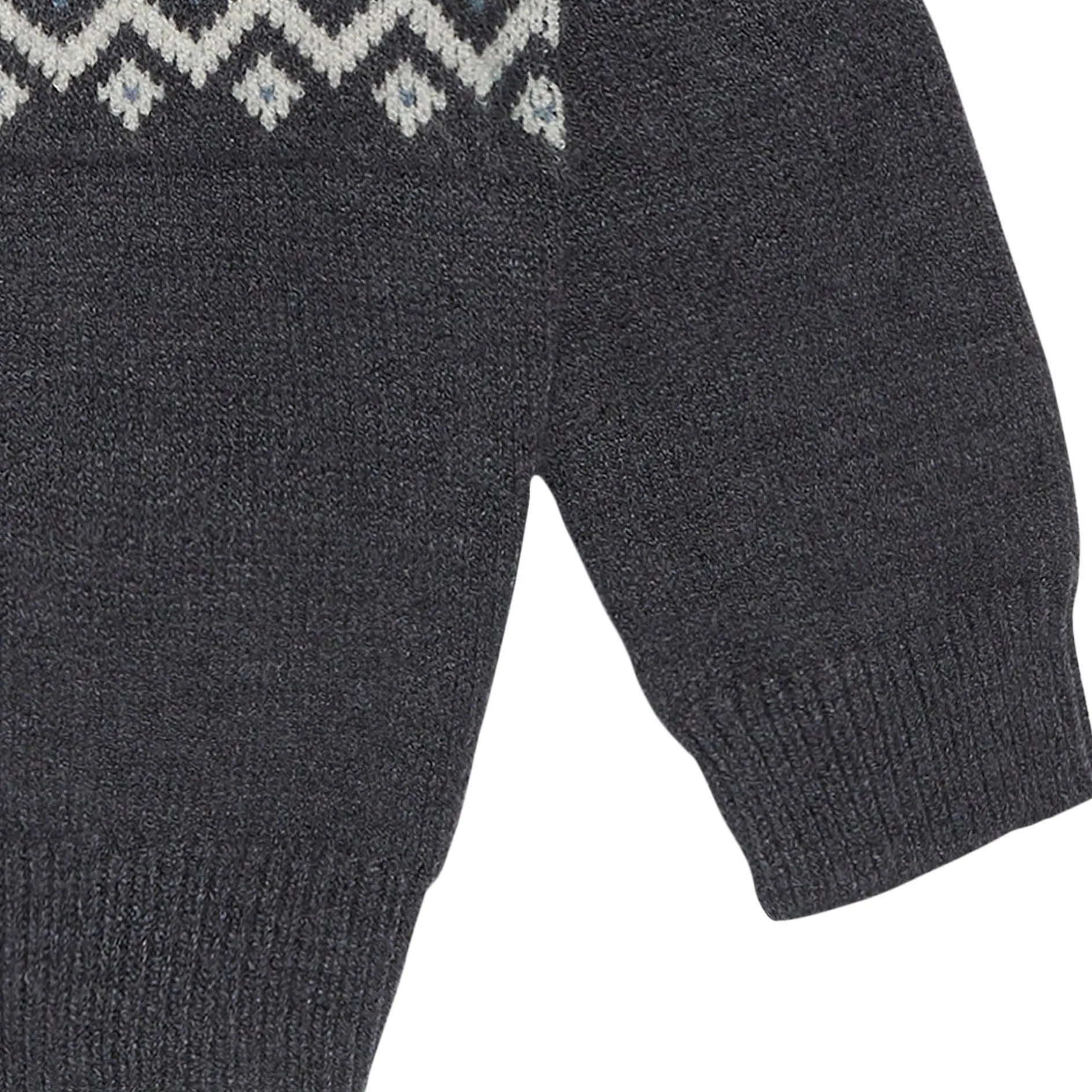 Baby Boys Dark Grey Heather Fair Isle Viscose Sweater
