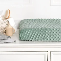 Baby Boys Green Dotted Changing Pad Cover