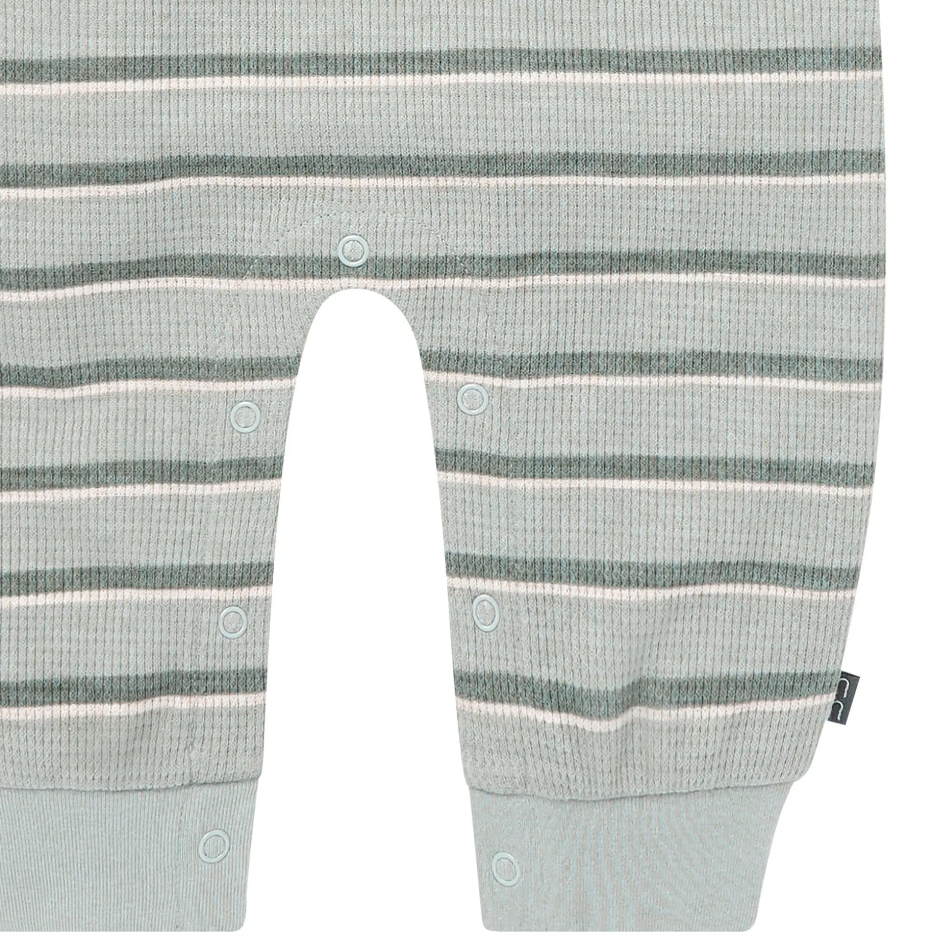 Baby Boys Green Stripes Waffle Slouch Romper