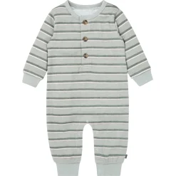 Baby Boys Green Stripes Waffle Slouch Romper