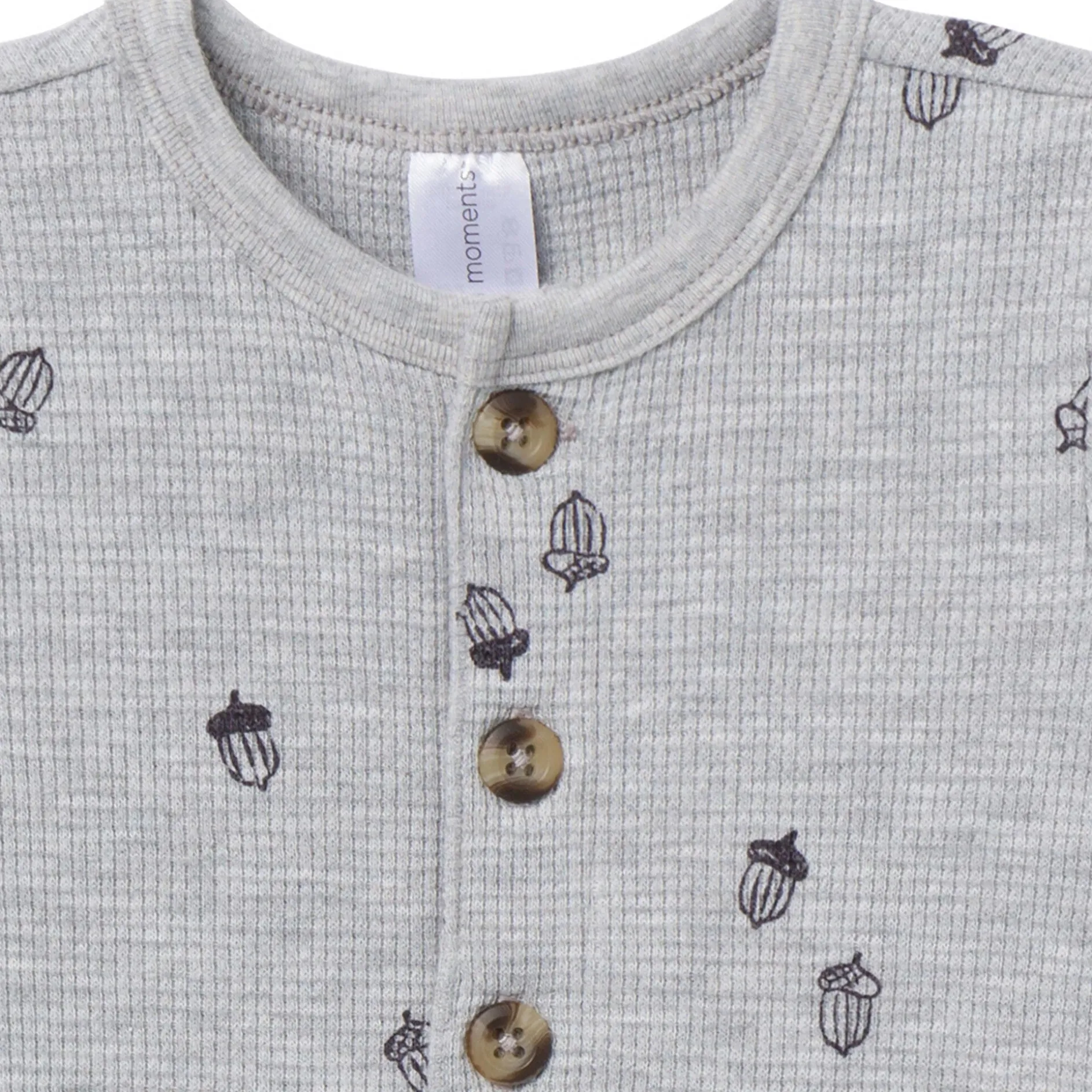 Baby Boys Grey Heather Acorn Slouch Romper