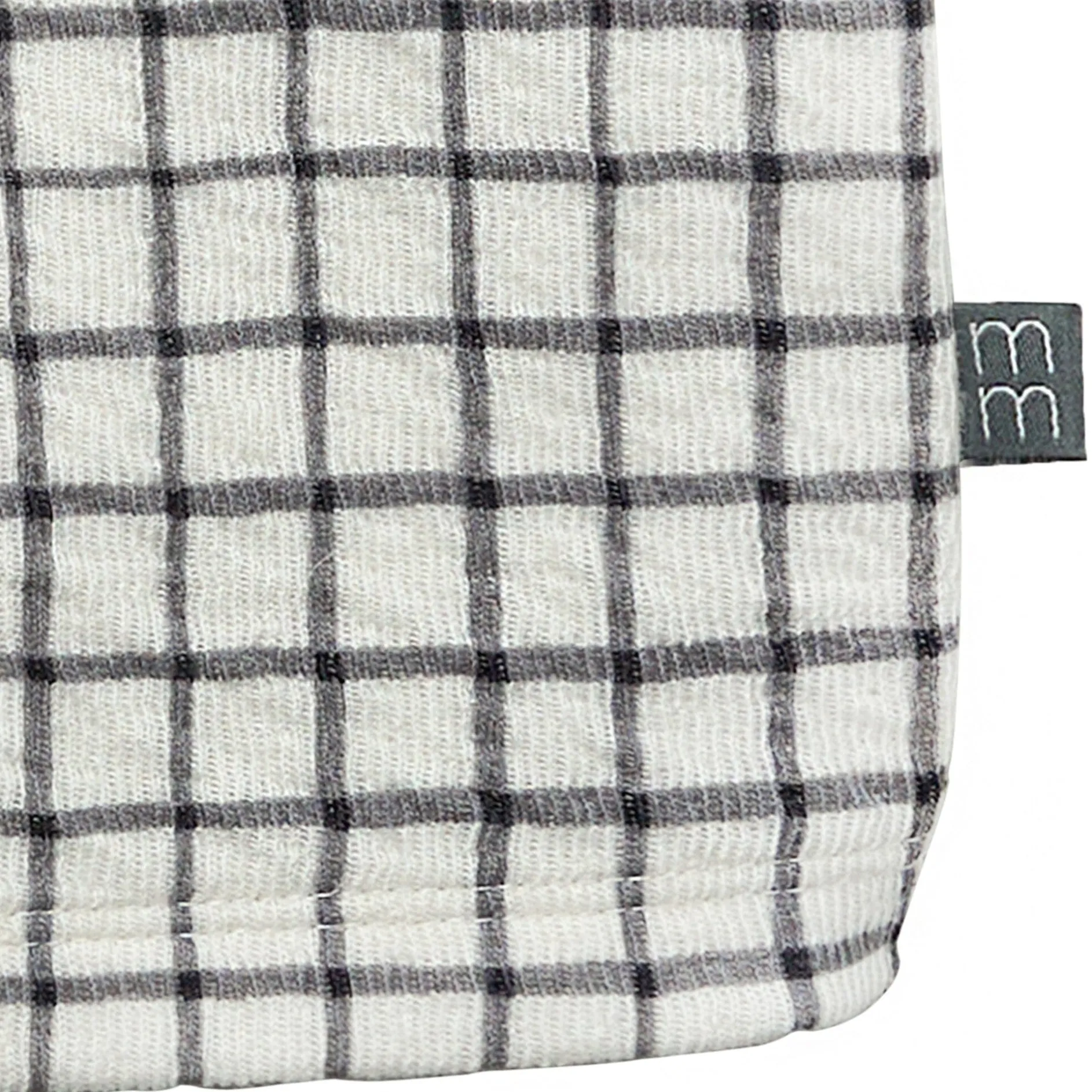 Baby Boys Grey Plaid Henley Drop Shoulder Top