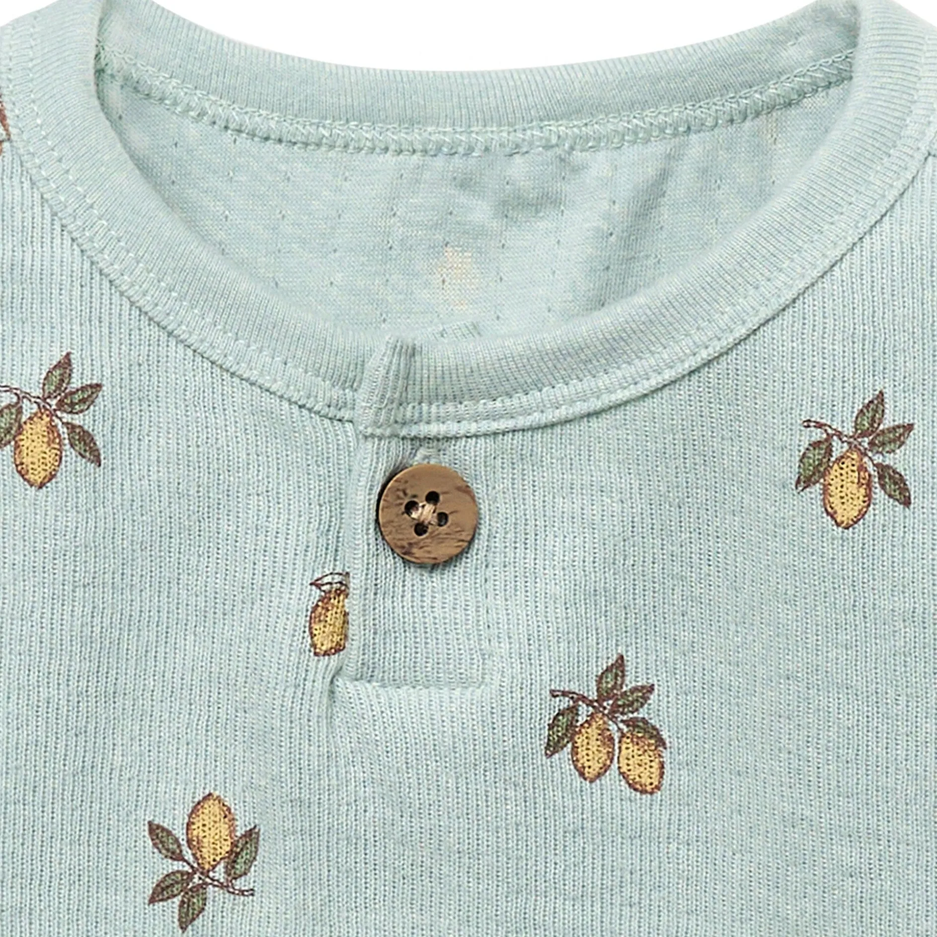 Baby Boys Lemon Henley Drop Shoulder Top