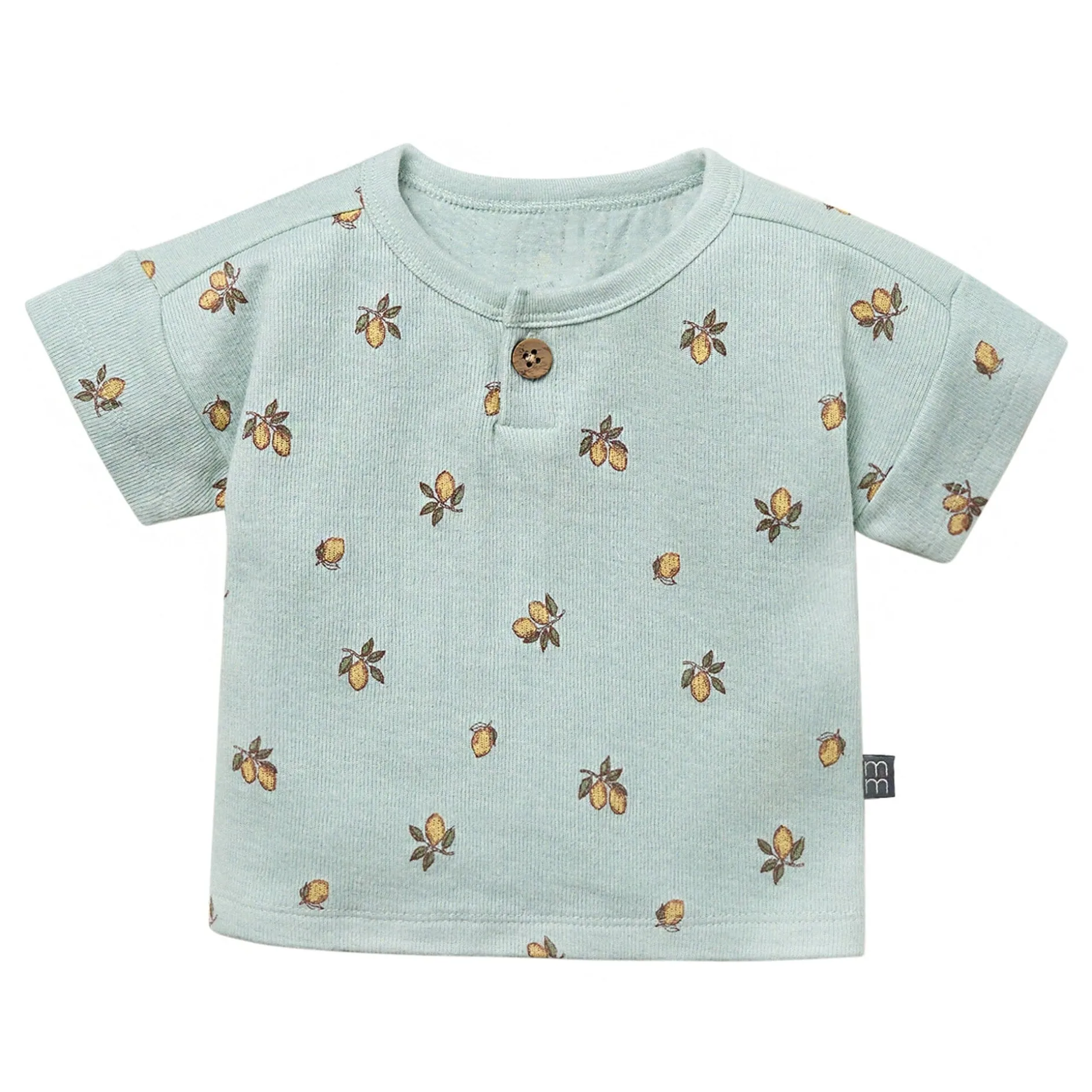 Baby Boys Lemon Henley Drop Shoulder Top
