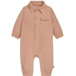 Baby Boys Light Brown Corduroy Romper