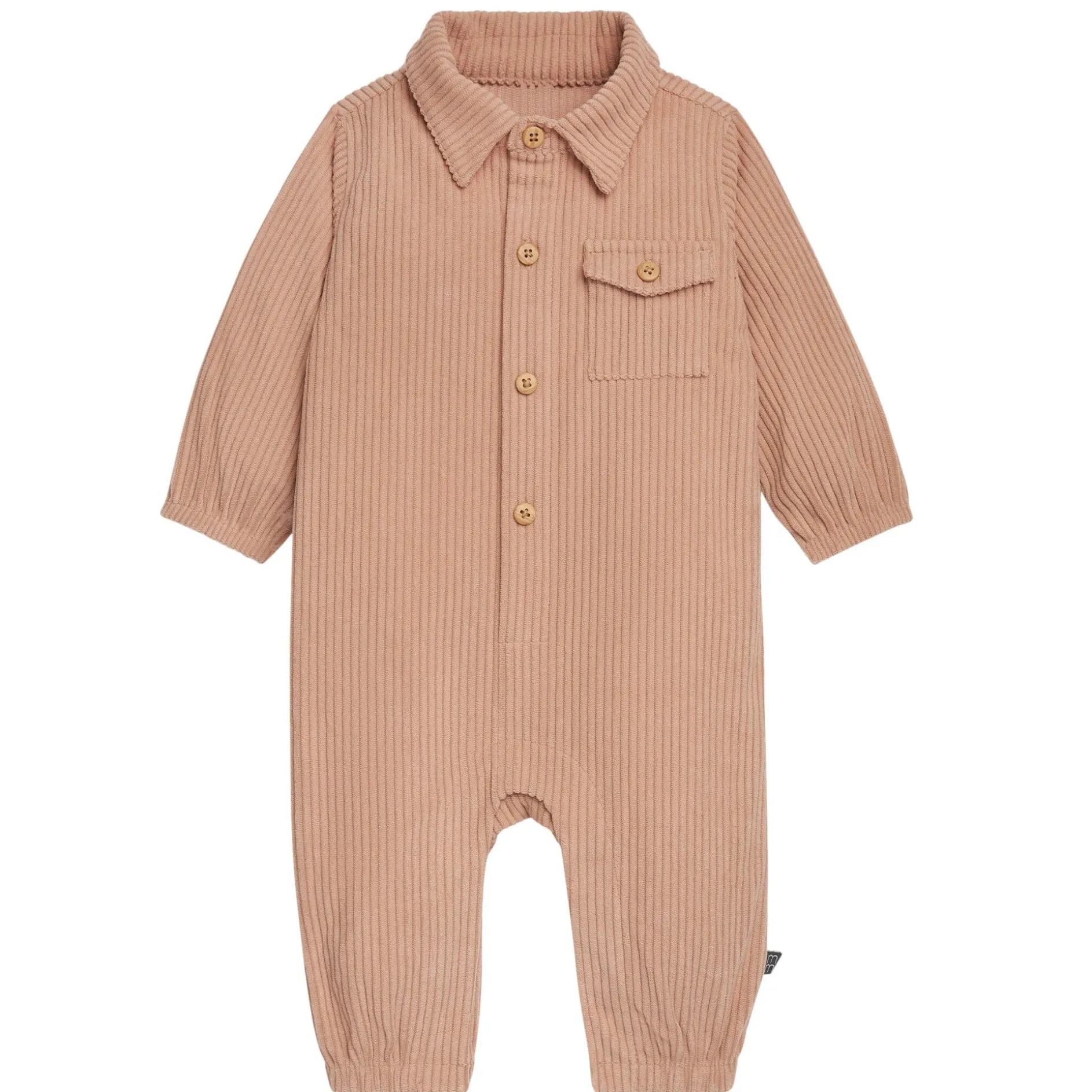 Baby Boys Light Brown Corduroy Romper