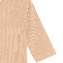 Baby Boys Light Tan Sherpa Collar Corduroy Romper
