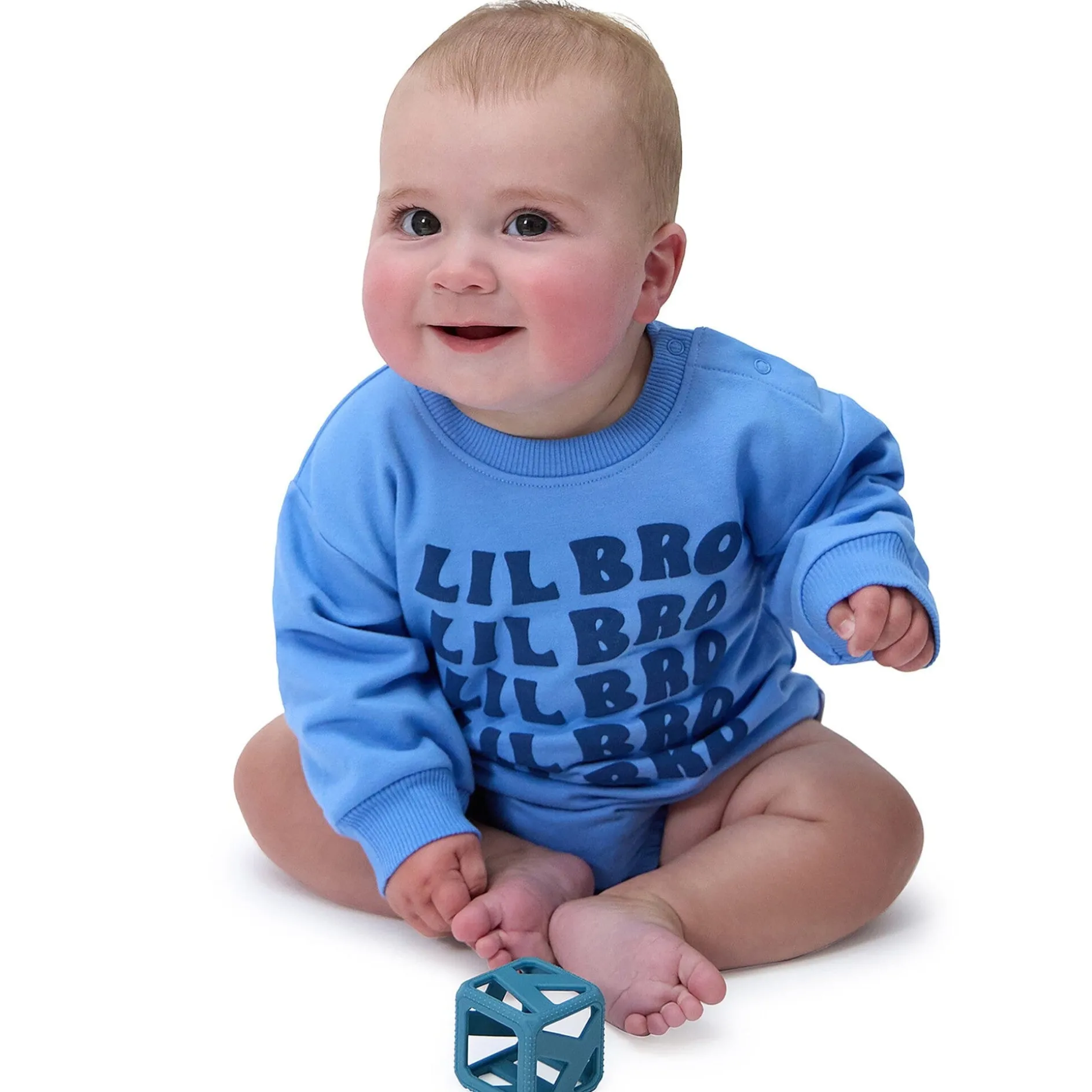 Baby Boys Lil' Bro Sweatshirt Bubble Romper