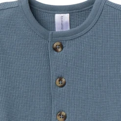 Baby Boys Medium Blue Waffle Slouch Romper