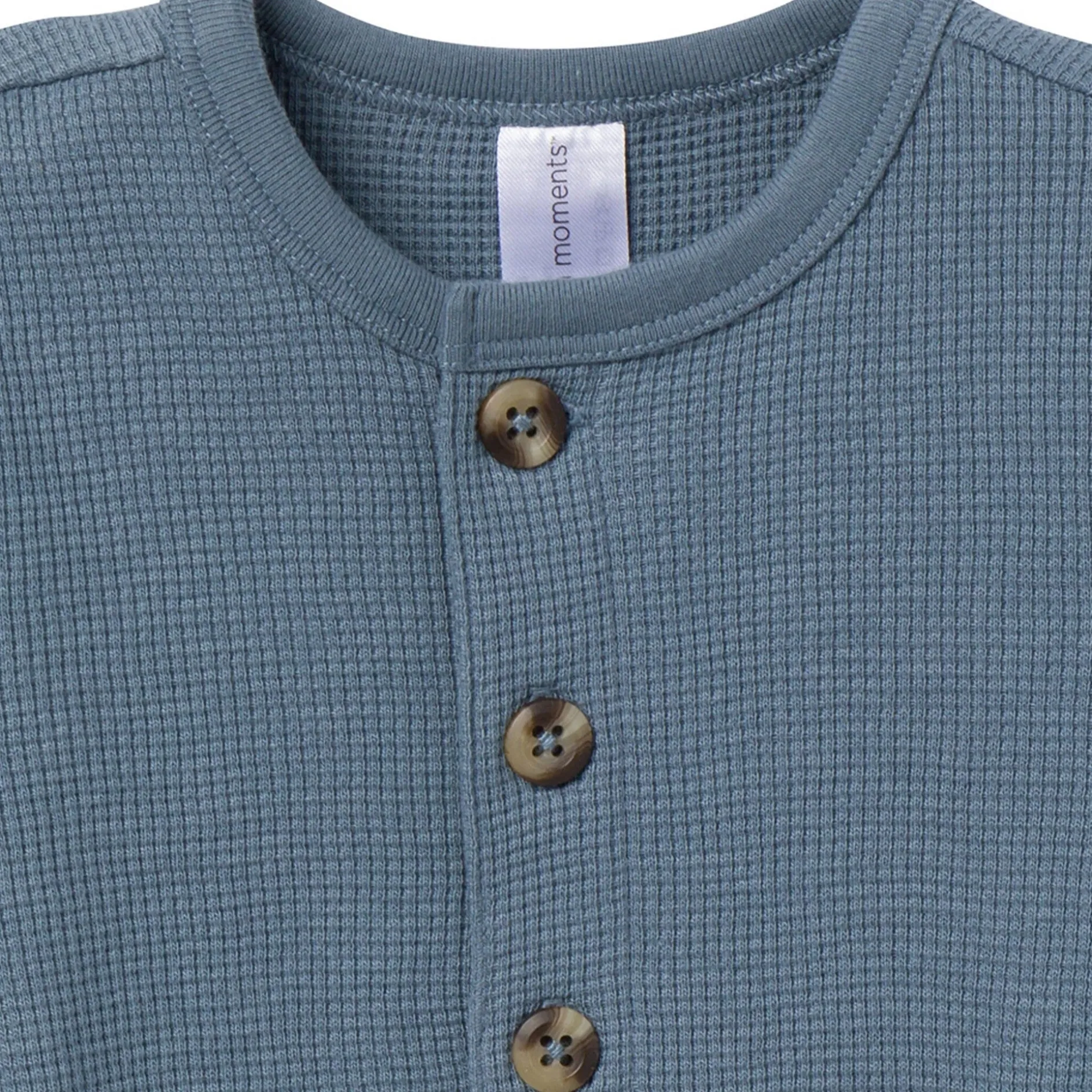 Baby Boys Medium Blue Waffle Slouch Romper