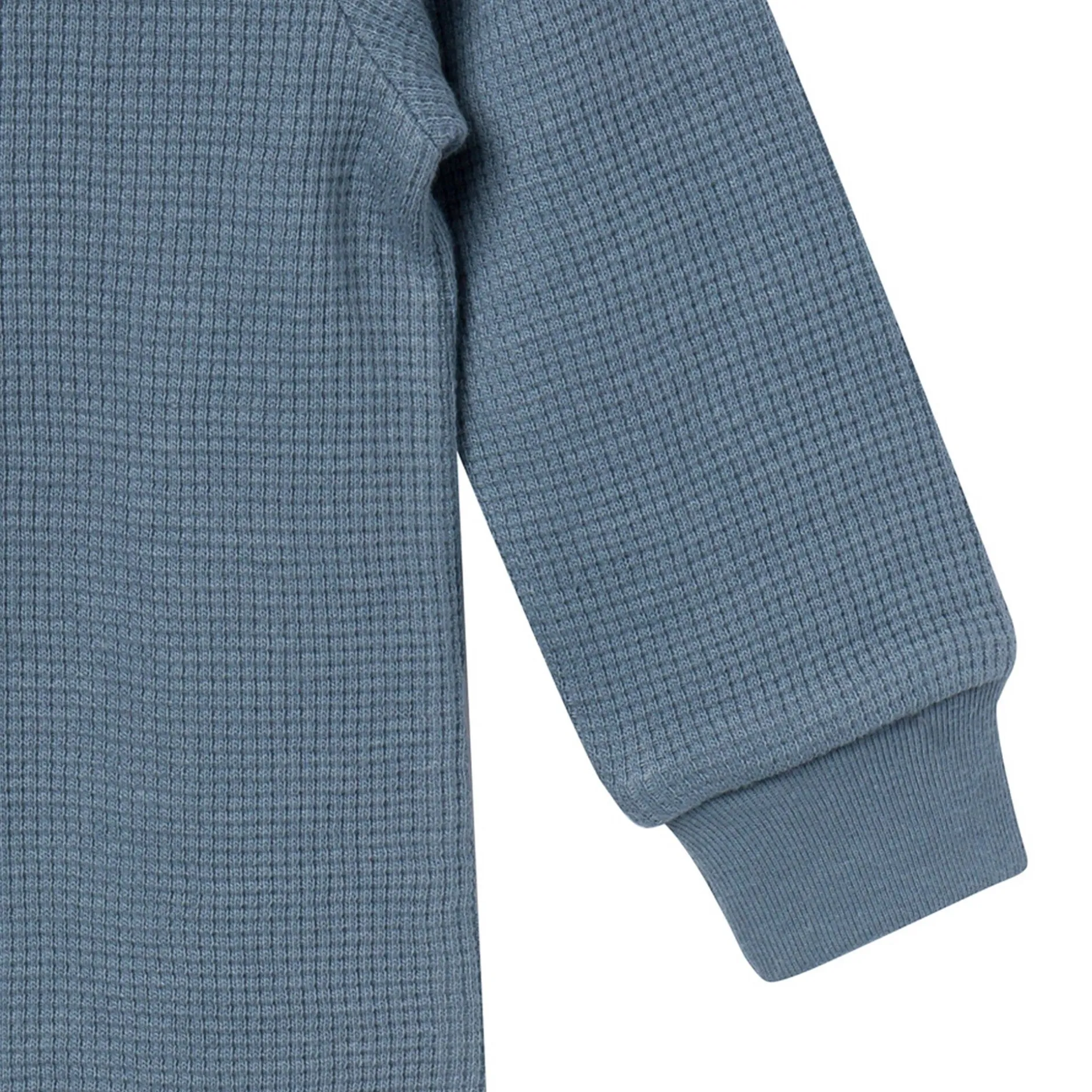 Baby Boys Medium Blue Waffle Slouch Romper