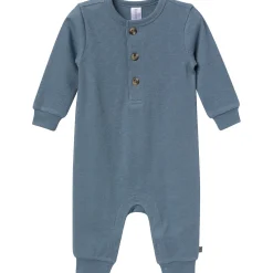 Baby Boys Medium Blue Waffle Slouch Romper