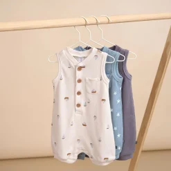 Baby Boys Medium Grey Sleeveless Romper