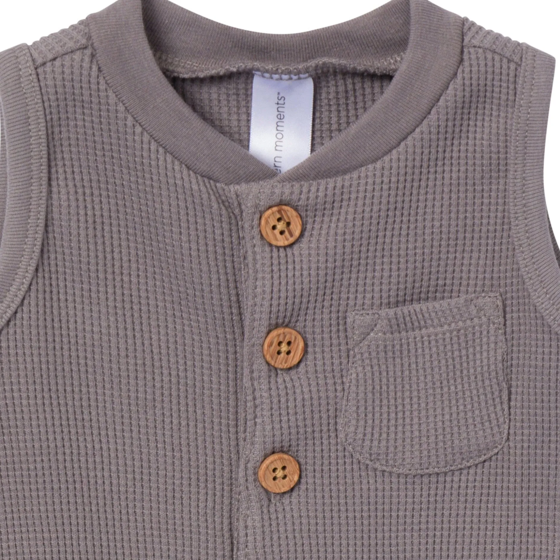 Baby Boys Medium Grey Sleeveless Romper
