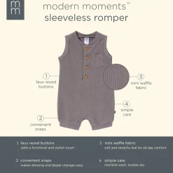 Baby Boys Medium Grey Sleeveless Romper