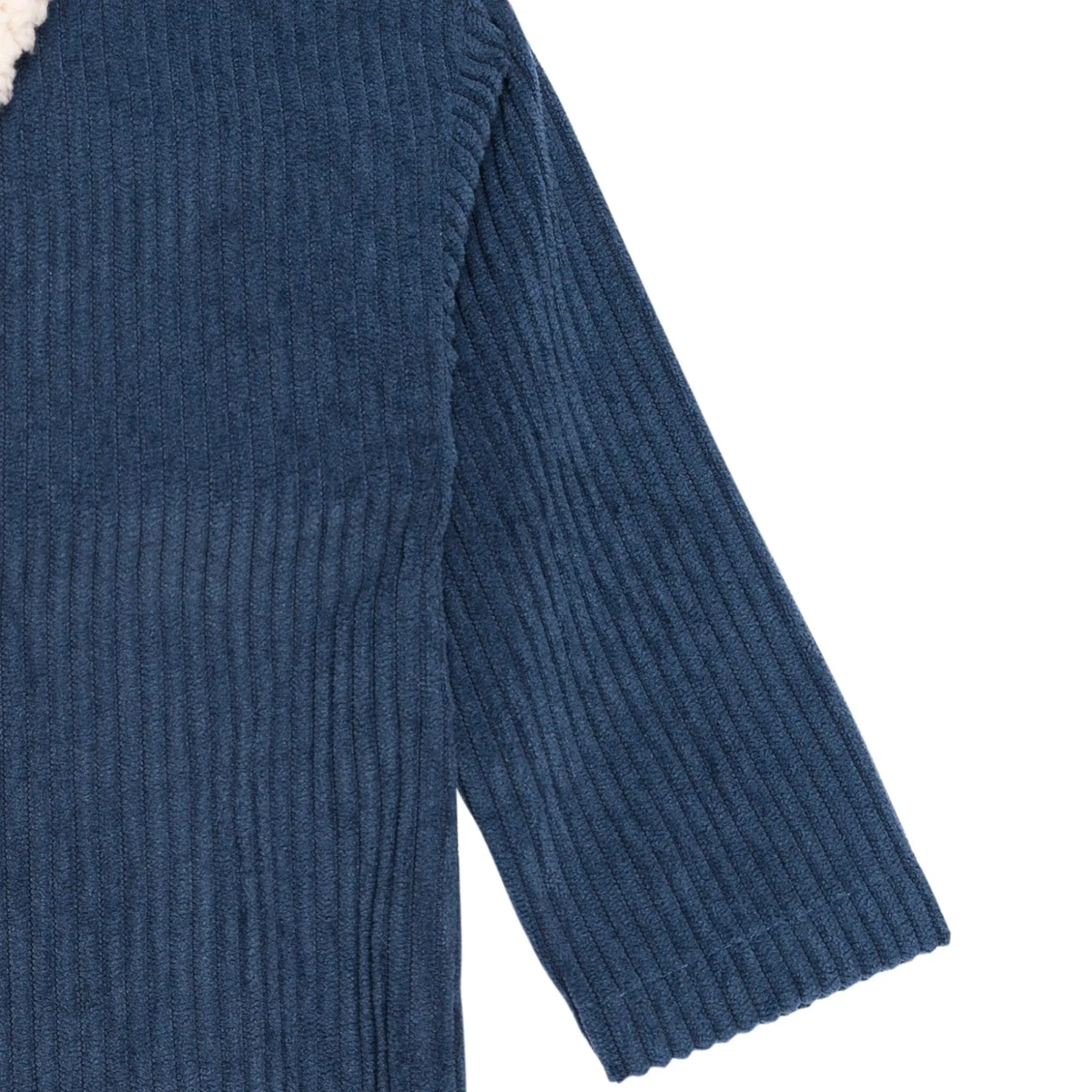 Baby Boys Navy Sherpa Collar Corduroy Romper