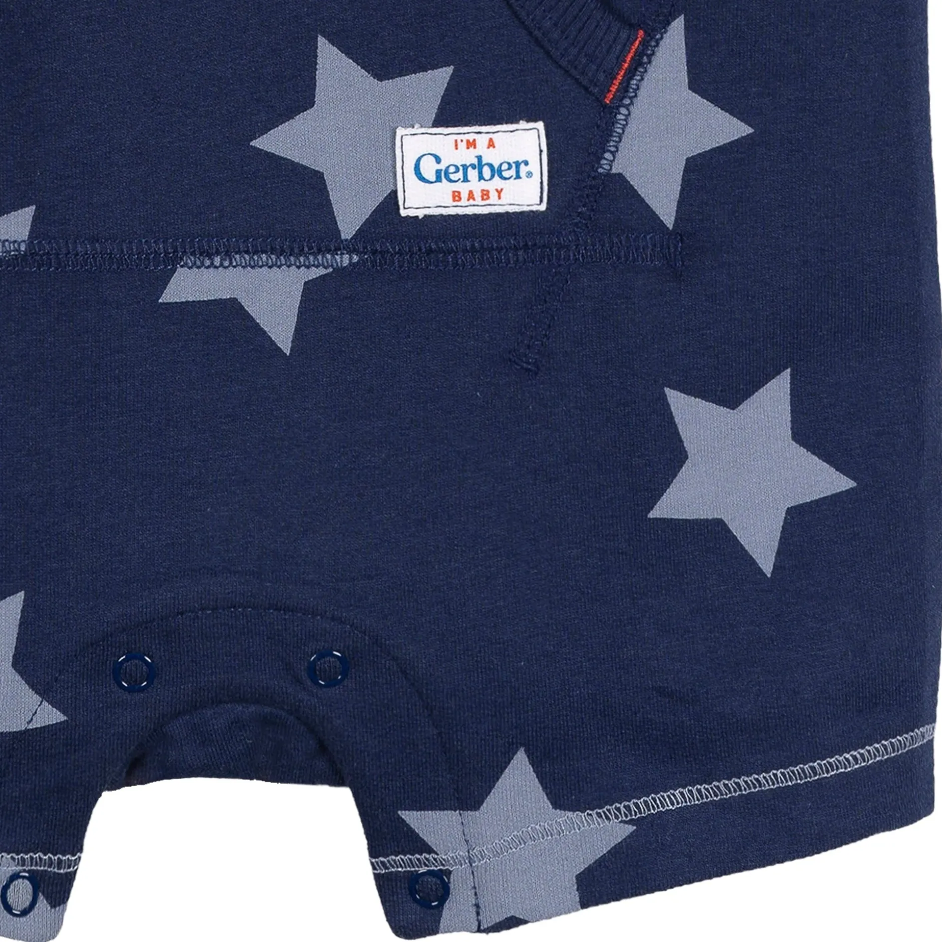 Baby Boys Navy Stars Kangaroo Pocket Romper