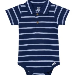 Baby Boys Navy Stripes Polo Bodysuit