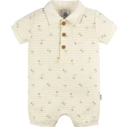 Baby Boys Palm Tree Stripe Collared Romper