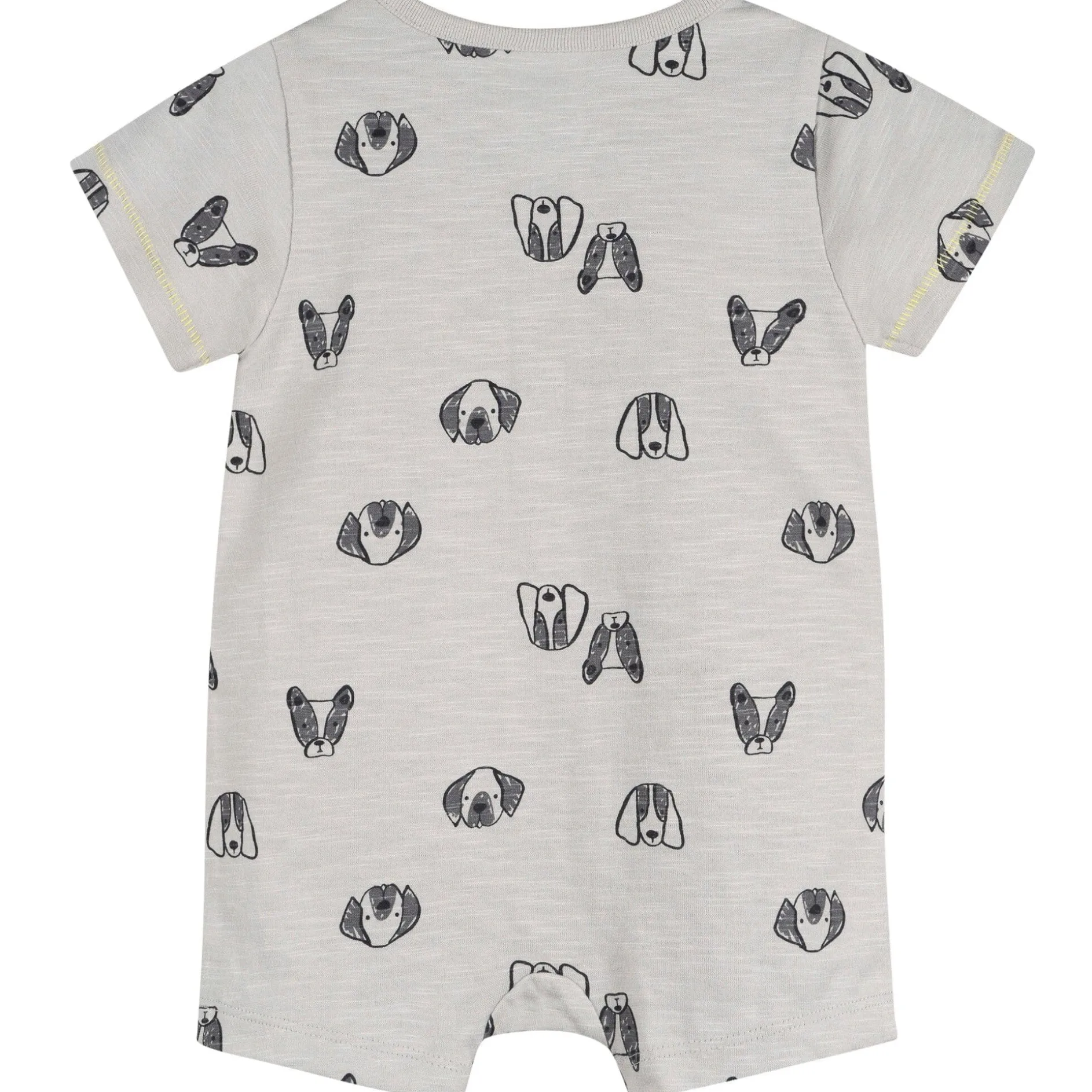 Baby Boys Puppy Dog Faces Short Sleeve Romper