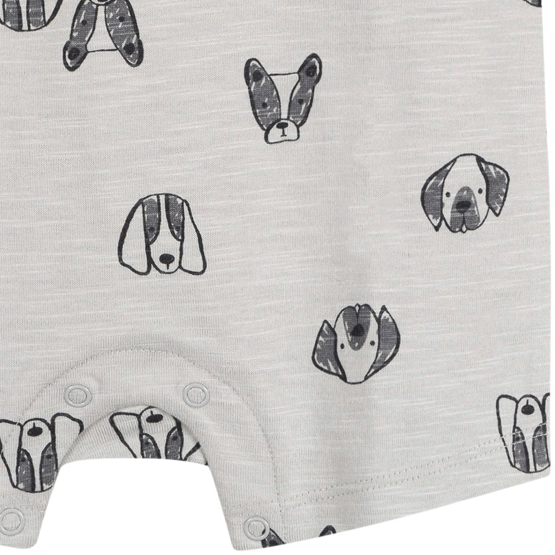 Baby Boys Puppy Dog Faces Short Sleeve Romper