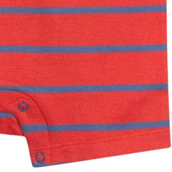Baby Boys Red & Blue Stripe Collared Romper