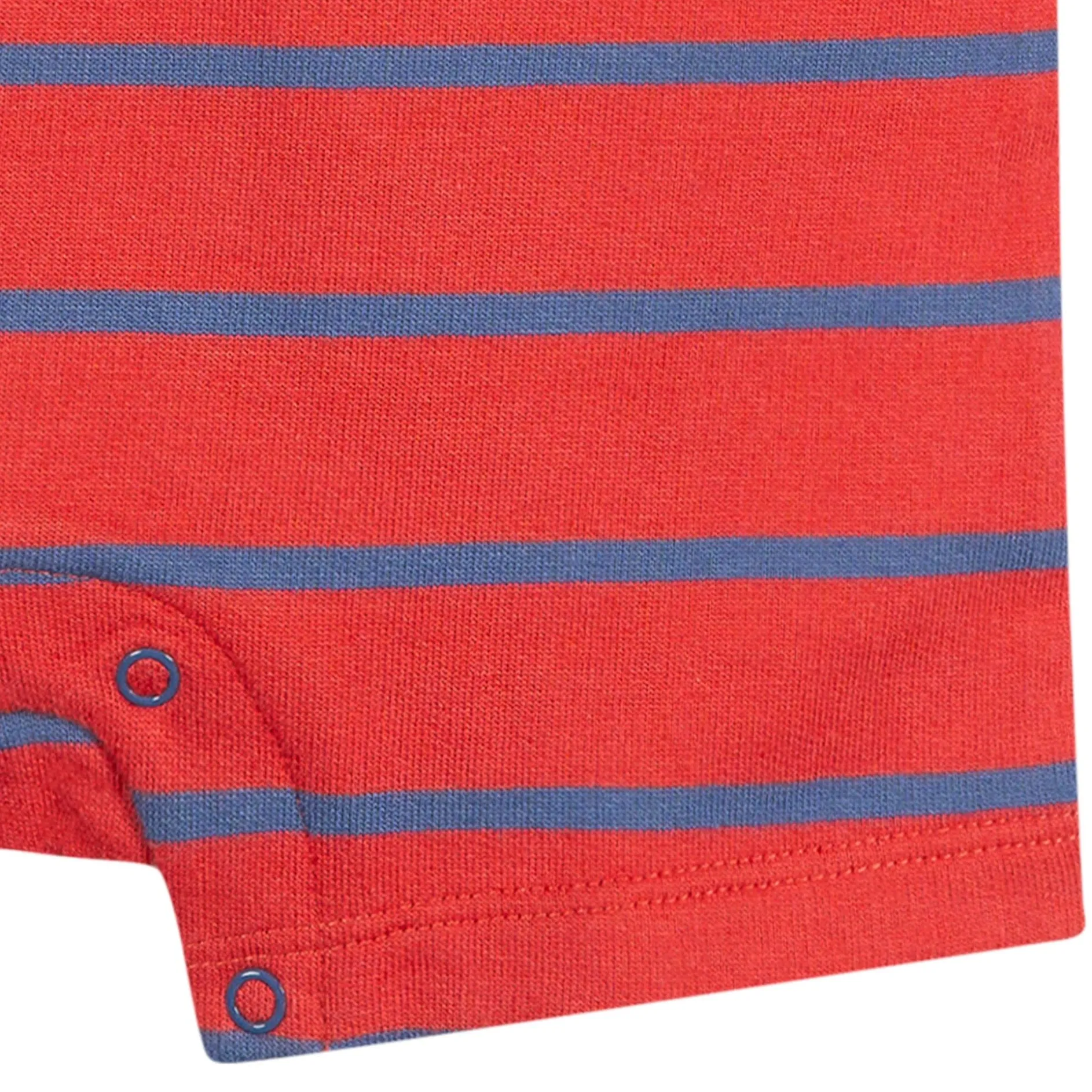 Baby Boys Red & Blue Stripe Collared Romper