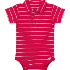 Baby Boys Red Stripes Polo Bodysuit