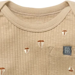 Baby Boys Tan Sail Boat Short Sleeve Bodysuit