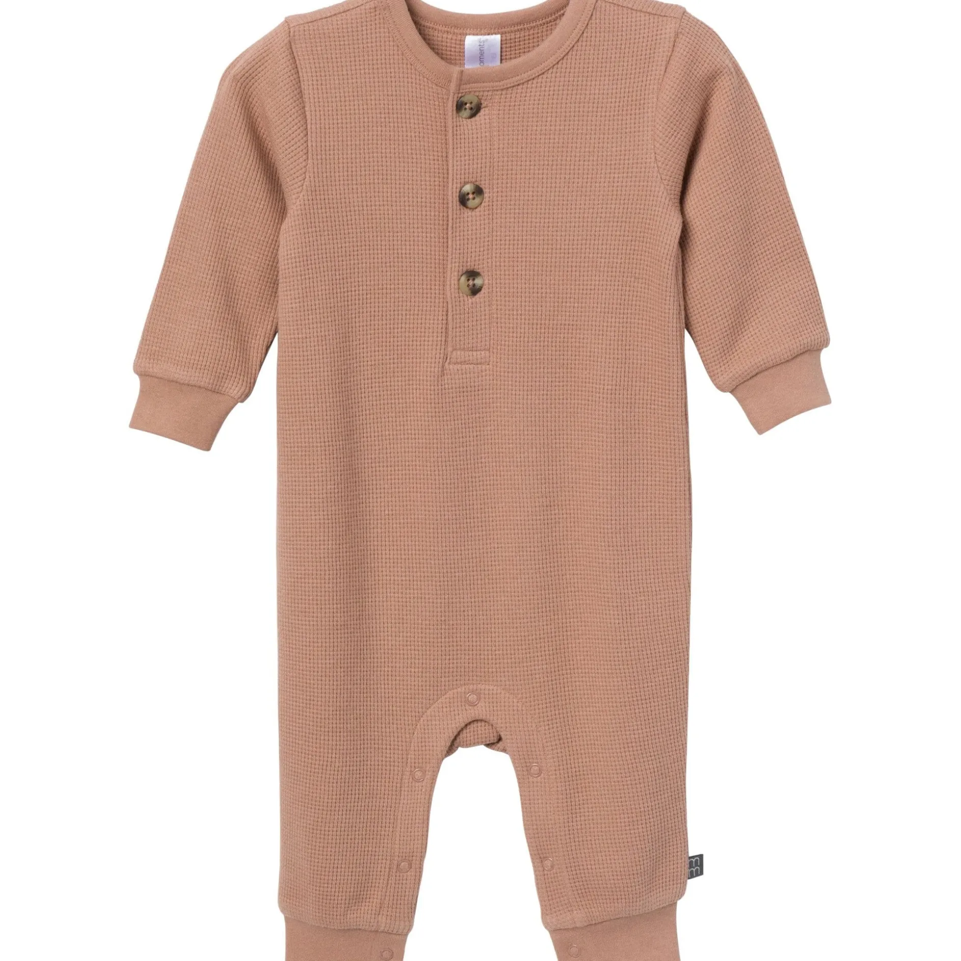 Baby Boys Taupe Waffle Slouch Romper