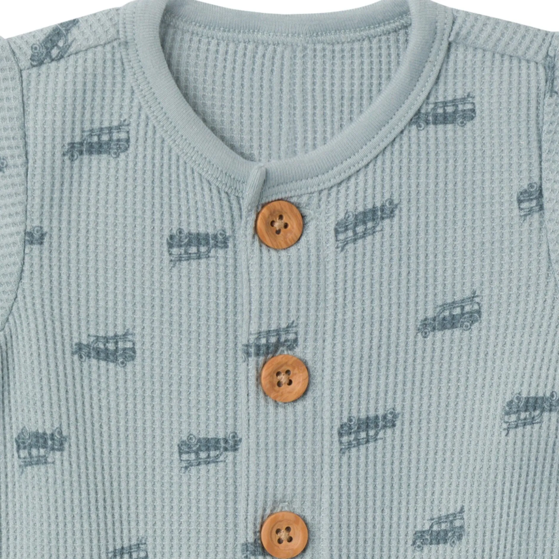 Baby Boys Teal Buggy Short Sleeve Long Leg Romper