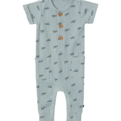 Baby Boys Teal Buggy Short Sleeve Long Leg Romper