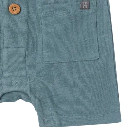 Baby Boys Teal Collared Short Sleeve Romper