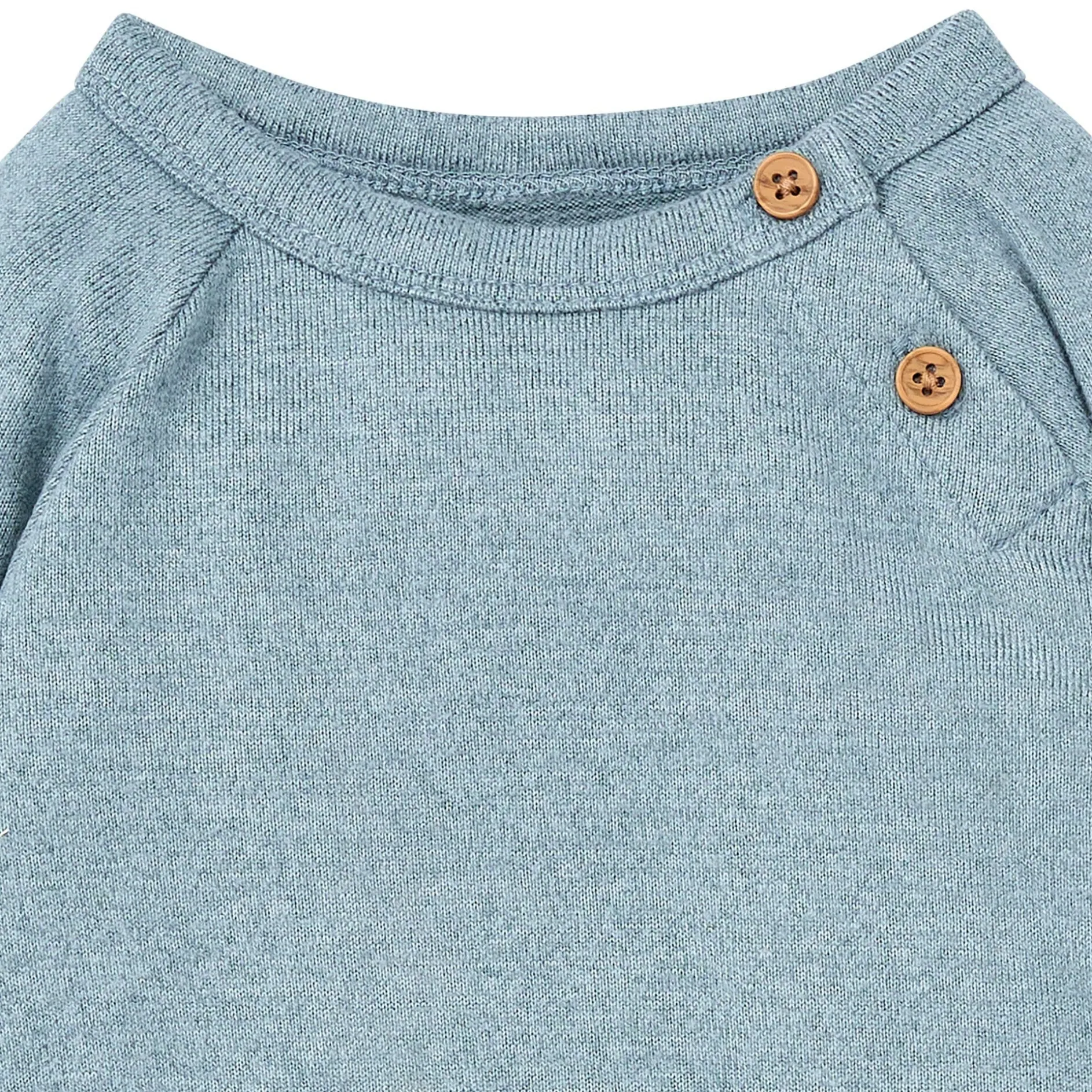 Baby Boys Teal Heather Hacci Long Sleeve Romper