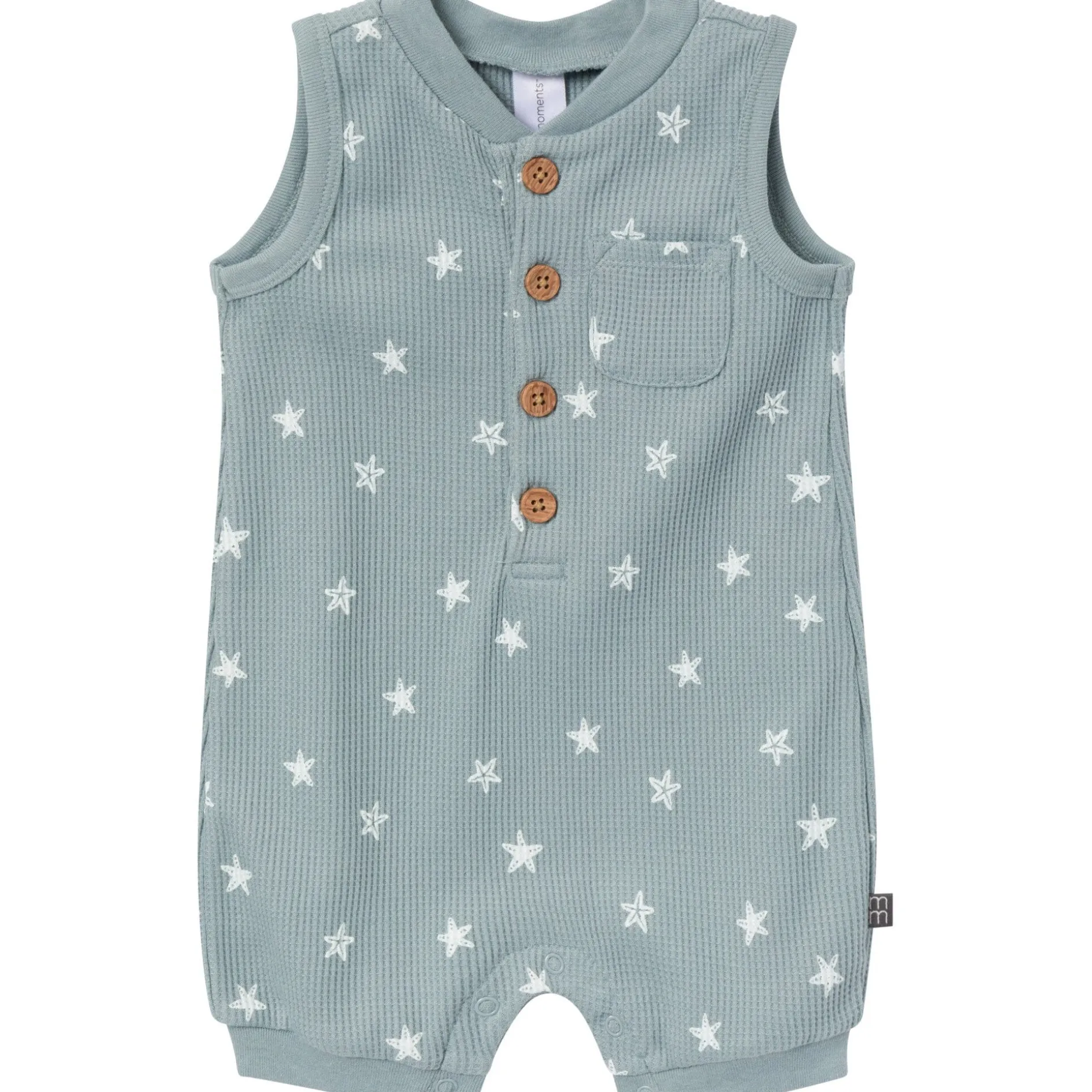 Baby Boys Teal Starfish Sleeveless Romper