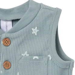 Baby Boys Teal Starfish Sleeveless Romper