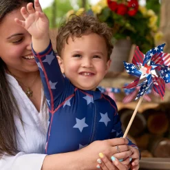 Baby Boys UPF 50+ Blue Stars Long Sleeve Rash Guard