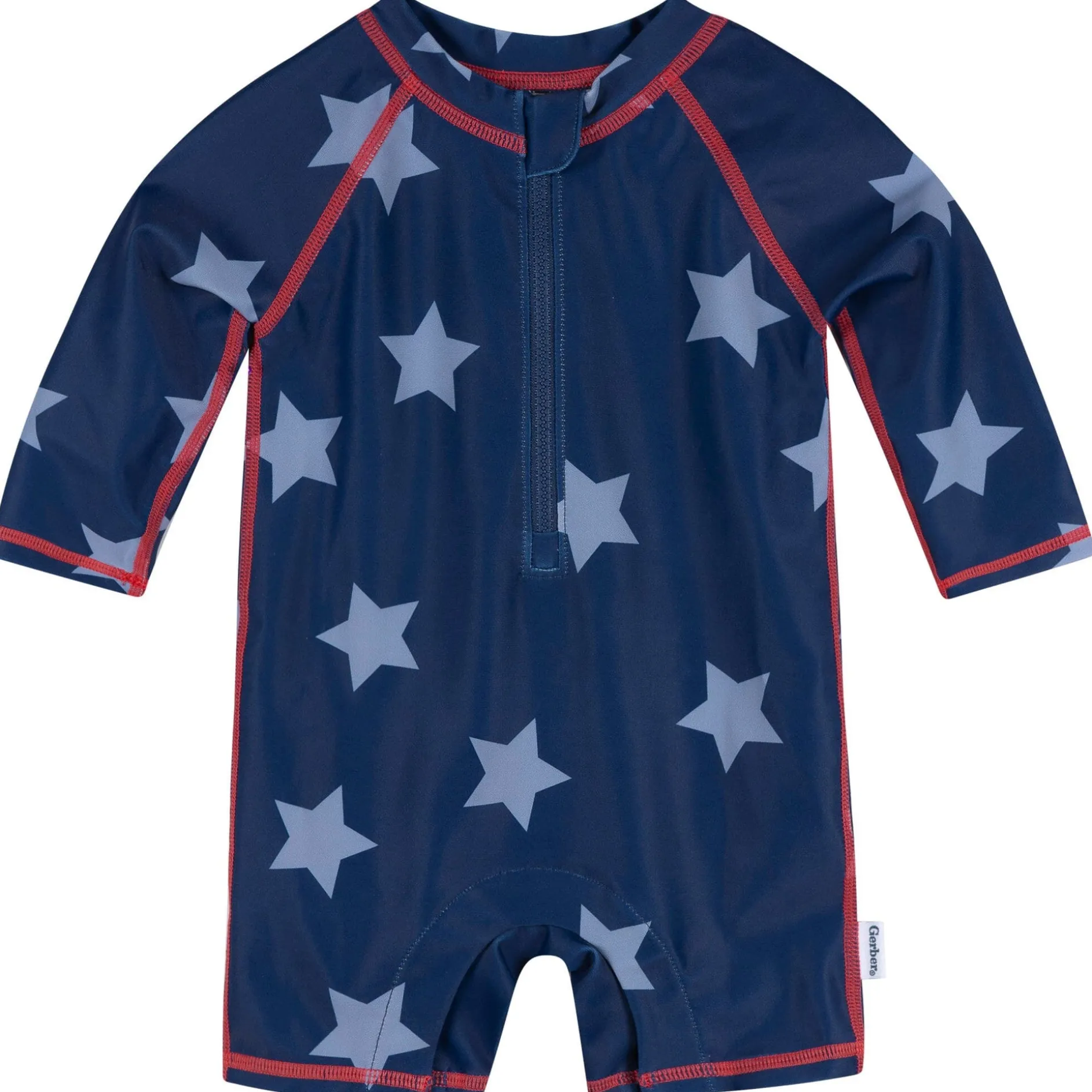 Baby Boys UPF 50+ Blue Stars Long Sleeve Rash Guard