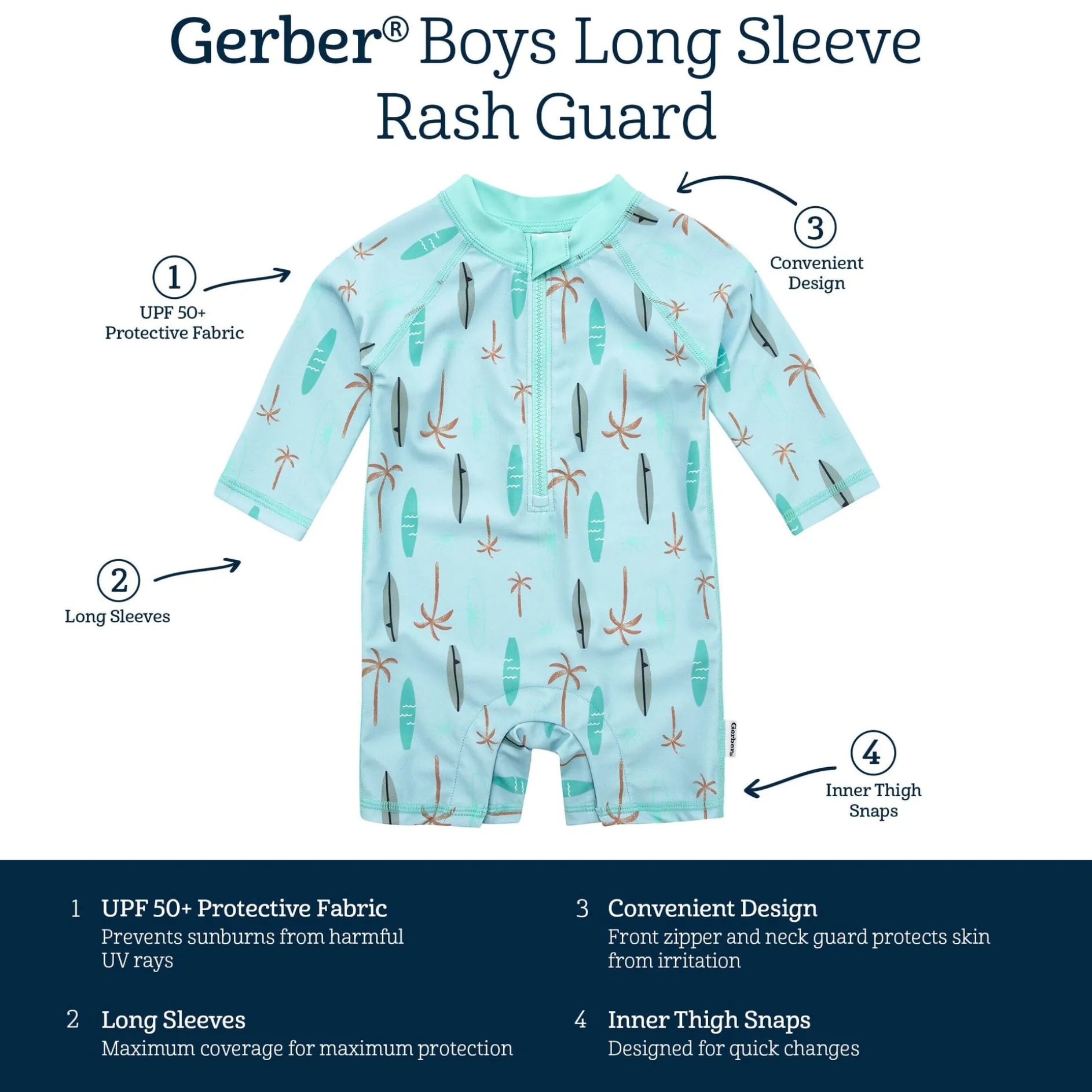 Baby Boys UPF 50+ Surfboard Rash Guard