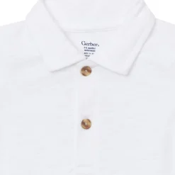 Baby Boys White Polo Bodysuit